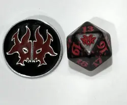 MTG Magic the Gathering Rakdos Spindown D20 Die & Coin Guild Pin 2020 - Image 1