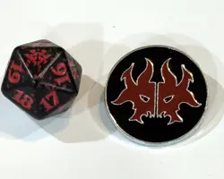 MTG Magic the Gathering Rakdos Spindown D20 Die & Coin Guild Pin 2020 - Image 3