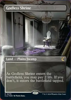 Light Play, English MTG Foil Godless Shrine - Foil - Borderless Ravnica: Clue Ed - Image 1