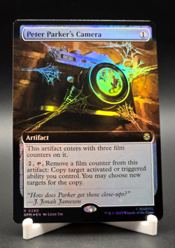 Peter Parker's Camera Magic The Gathering Spider-Man Extended Art Rare Foil #280 - Image 1