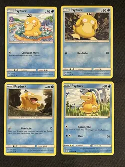 Psyduck Lot 4x Pokemon Cards Collection Set Team-up Hidden Fates SM - Image 1