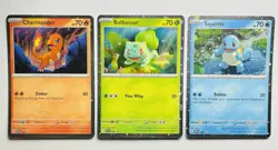 Pokemon 151 Promo x3 - Bulbasaur Charmander Squirtle SVP 046 047 048 Cosmos Holo - Image 1