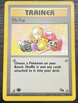 Mr. Fuji 58/62 1st Edition Pokemon TCG WOTC Base Set Fossil LP - Image 1
