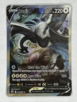 2022 Pokemon Lugia V Alt Full Art 186/195 Silver Tempest English - Image 1