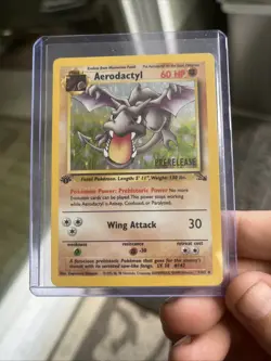 Pokemon TCG AERODACTYL - PRERELEASE -FIRST EDITION HOLO GREAT CONDITION Fossil - Image 1