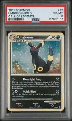 Pokemon Umbreon Holo 2011 Call of Legends HG & SS PSA 8 Near Mint - Mint #22 - Image 1