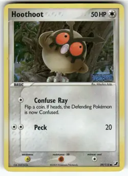Hoothoot Unseen Forces Common,Reverse Holo Pokemon Moderately played - Image 1