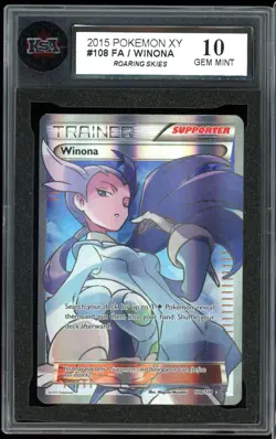 2015 Pokemon Roaring Skies #108 Winona full Art KSA 10 Gem Mint - Image 1