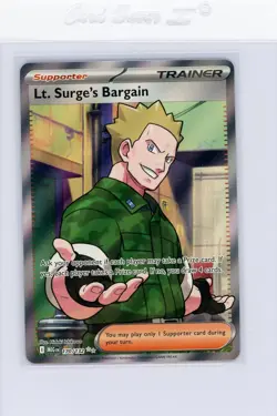 Pokemon TCG Lt. Surge's Bargain Illustration Rare #170/132 Mega Evolution NM/M - Image 1