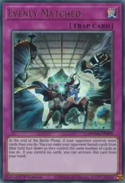 Yugioh! LP Evenly Matched - MAMA-EN099 - Ultra Rare - 1st Edition Lightly Played - Image 1