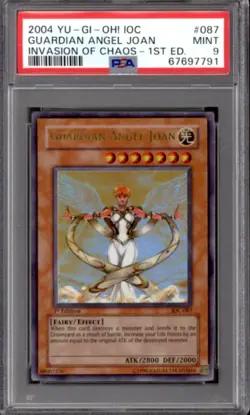 Yugioh Invasion Of Chaos 1st Edition Guardian Angel Joan IOC-087 PSA 9 - Image 1