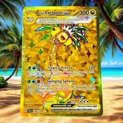 Pokemon TCG Alolan Exeggutor EX 248/191 Gold Hyper Rare Holo Surging Sparks Card - Image 1