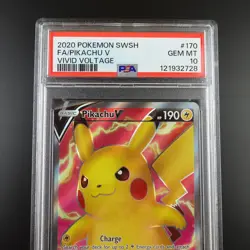 PSA 10 Pikachu V 170/185 Pokemon Vivid Voltage Holo Graded Card - Image 2