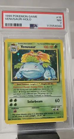 1999 Pokemon Base Set (VENUSAUR HOLO) GRADED PSA-7 CARD # 15/102 - Image 1