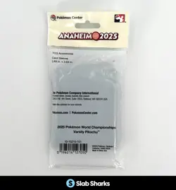 POKEMON CENTER WORLD CHAMPIONSHIPS EXCLUSIVE 65 CARD SLEEVES VARSITY PIKACHU - Image 2