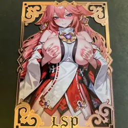 Goddess Story Gold METAL Card - Serial Number #/200! Anime Girl Bikini Yae Miko - Image 2