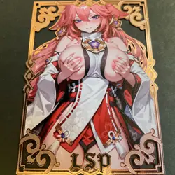 Goddess Story Gold METAL Card - Serial Number #/200! Anime Girl Bikini Yae Miko - Image 4