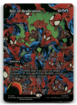 ✨ RITE OF REPLICATION 14 NM FOIL BORDERLESS MYTHIC SPIDERMAN MTG ENGLISH - Image 1