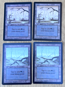 Magic The Gathering Beta Basic Land Swamp 4x 4 Total 2 Variants Black Vintage - Image 1