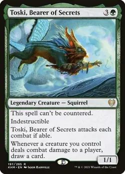 Toski, Bearer of Secrets 1x FOIL KHM MTG Kaldheim Rare MINT green - Image 1