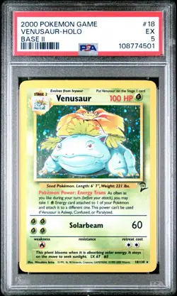 2000 POKEMON BASE SET 2 #18 VENUSAUR-HOLO PSA 5 - Image 1