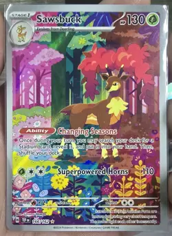 Pokemon - Sawsbuck - 166/162 - Temporal Forces - Illustration Rare - NM - Image 1