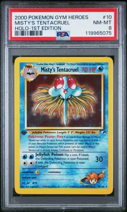 Pokemon TCG Gym Heroes Misty's Tentacruel Holo Rare 1st Edition PSA 8 - Image 1