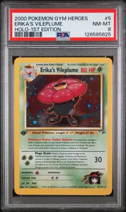 Pokemon 2000 Gym Heroes Erika's Vileplume 1st Edition Holo PSA 8 5/132 WOTC - Image 1