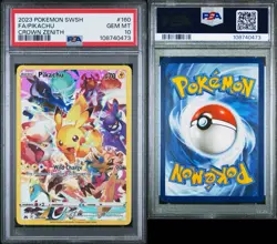 2023 Pokemon SWSH Crown Zenith Pikachu Full Art #160 PSA 10 - Image 3