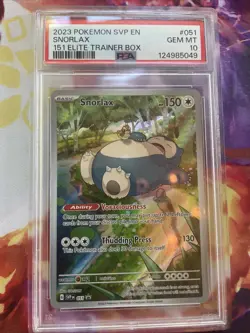 2023 POKEMON SVP EN-SV BLACK STAR PROMO 151 ELITE TRAINER BOX SNORLAX PSA 10 - Image 1