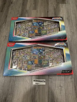 Pokemon Prismatic Evolutions Lucario EX & Tyranitar Sams Club - Image 1