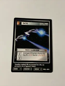 Star Trek CCG Tactic Phased Polaron Beam Black Boarder Card - Image 1