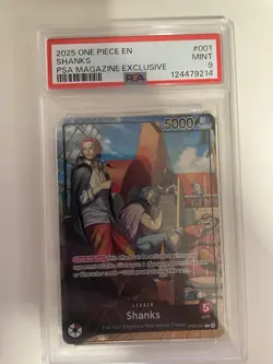 One Piece Shanks Leader Promo Card PSA Magazine Exclusive, OP09-001 PSA9 - Image 1
