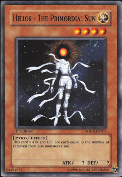 Helios - The Primordial Sun - SDDE-EN005 - Common - 1st Edition Yugioh TCG Card - Image 1