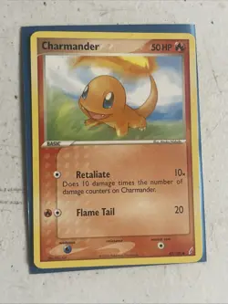 Moderately Played, English Pokemon Regular Charmander - 48/100 - Common EX Cryst - Image 1