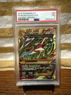 NEW CERT 🔥 Pokemon M Rayquaza EX XY Ancient Origins Full Art #98 PSA 7 - Image 1