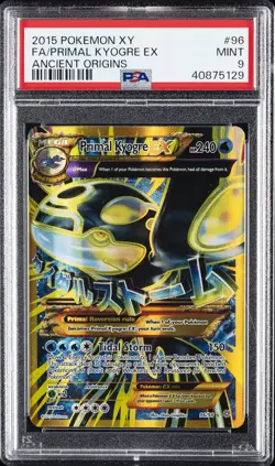 2015 POKEMON XY ANCIENT ORIGINS #96 FULL ART/PRIMAL KYOGRE EX PSA 9 - Image 1