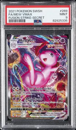 2021 POKEMON SWORD & SHIELD FUSION STRIKE SECRET #269 FULL ART/MEW VMAX PSA 9 - Image 1