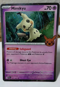Mimikyu - 037/091 Cosmos Holo Trick or Trade Pokemon Cards 2024 - Image 1