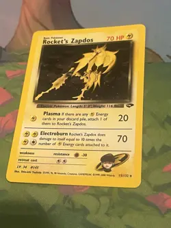 Pokemon TCG Rocket's Zapdos 15/132 Gym Challenge Holo Rare - Image 3