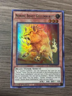 YuGiOh! - Nordic Beast Gullinbursti BACH-EN011 Super Rare 1st Edition Near Mint - Image 1