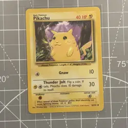 Pokemon Pikachu 58/102 Yellow Cheeks Non-Holo Card, WOTC Base Set MP - Image 2