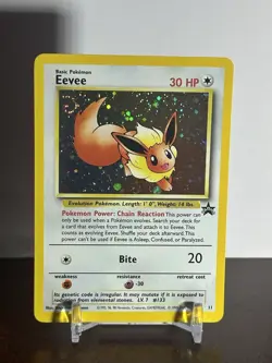 Pokemon TCG Eevee #11 Black Star Holo Promo Card 1999 WOTC Mp Vintage - Image 1