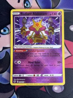 Radiant Alakazam - 059/195 - Pokemon Silver Tempest Radiant Rare Card NM- - Image 1