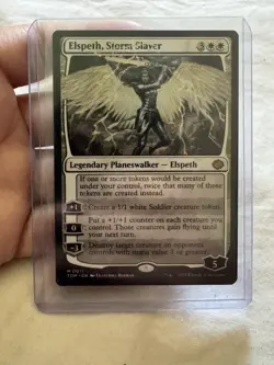 Magic The Gathering Elspeth, Storm Slayer TDM 0011 w/ Top Loader - Image 1