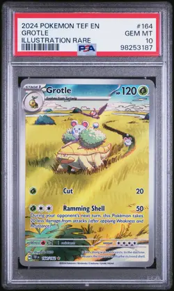 2024 POKEMON TEF EN-TEMPORAL FORCES ILLUSTRATION RARE #164 GROTLE PSA 10 - Image 1