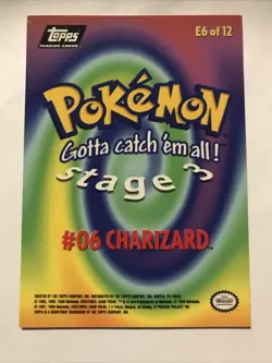 Charizard E6 Of 12 Pokemon Topps TCG Black Logo Label Stage 3 #06 Nintendo LP - Image 2