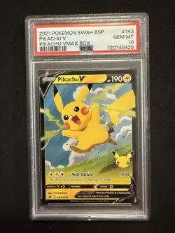 PSA 10 PIKACHU V 143 PIKACHU SWSH BLACK STAR PROMO VMAX BOX 2021 POKEMON - Image 1