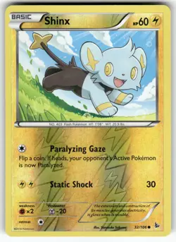 Shinx XY - Flashfire Common,Reverse Holo Pokemon Lightly played - Image 1