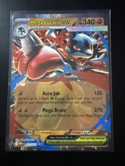 Pokemon TCG Mega Evolution Mega Lucario ex 077/132 English NM - Image 1